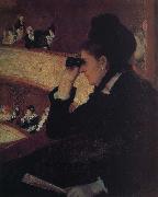 Mary Cassatt the girl wear  black dress at the theater oil painting